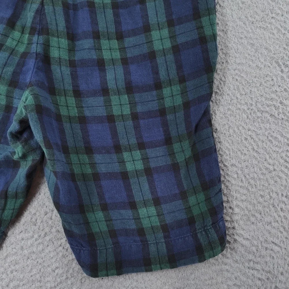 Polo Ralph Lauren Shorts Mens 30 Blue Green Plaid Linen Slim Fit Chino Casual